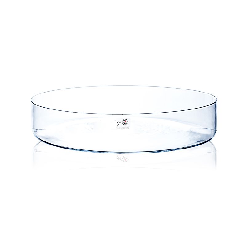 Glasschale CORA Glas Schale Dekoschale flach rund, H 8 cm Ø | CreaFlor Home