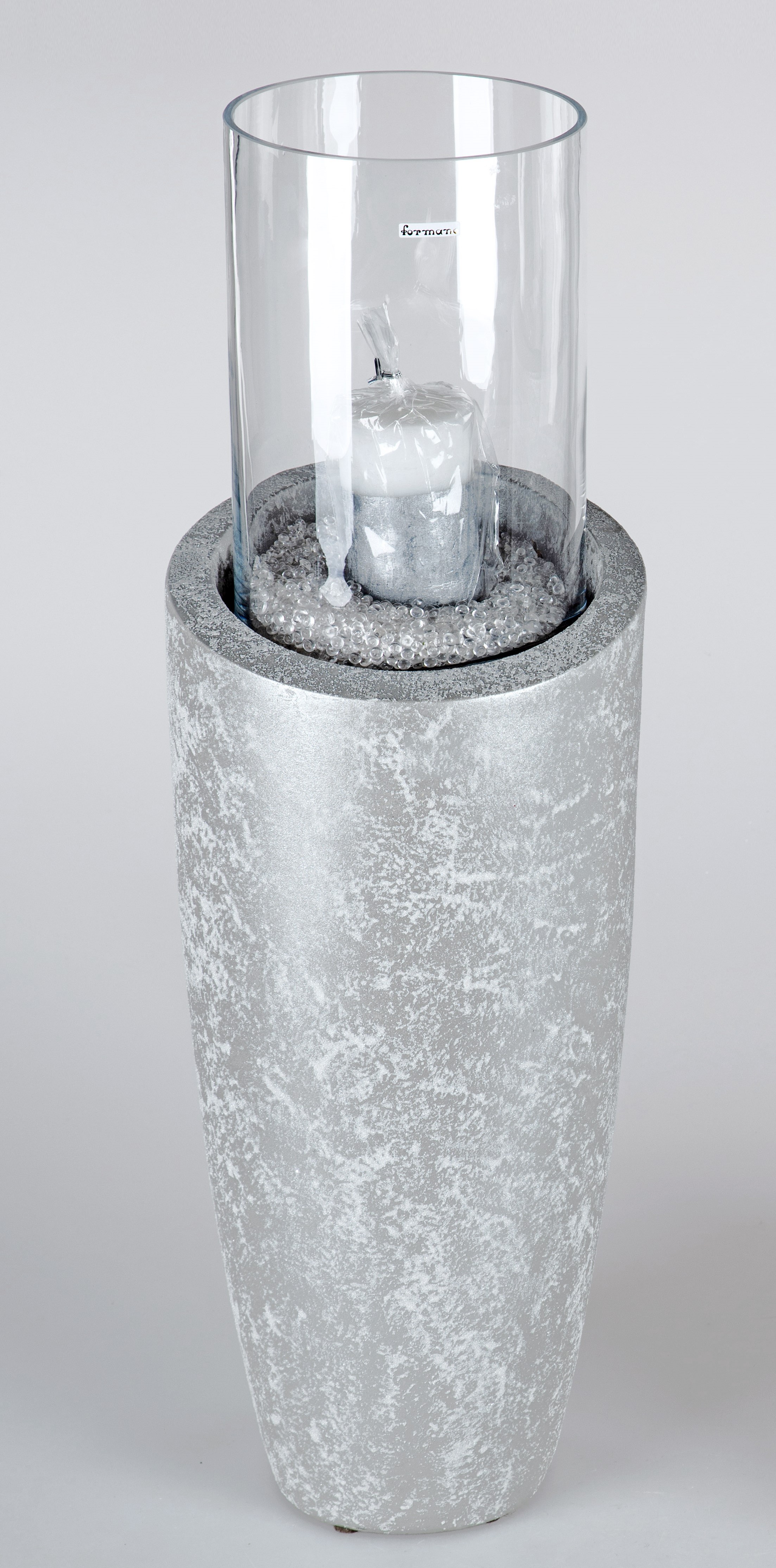 77cm Formano Kerzenleuchter weiß H. Serien ICE | Deko | Marken CreaFlor silber Formano Home Windlichter, 25cm und Bodensäule Windlicht, D. | & Kerzenhalter SILVER | Teelichthalter |