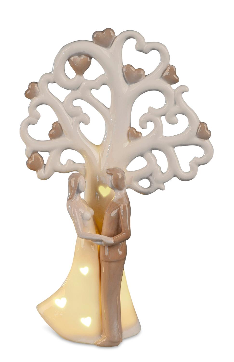 LED Dekoobjekt Paar | | stehend Objekte Dekofiguren Serien | 21cm | und Lebensbaum Marken mit CreaFlor H. Porzellan Home & Formano Formano