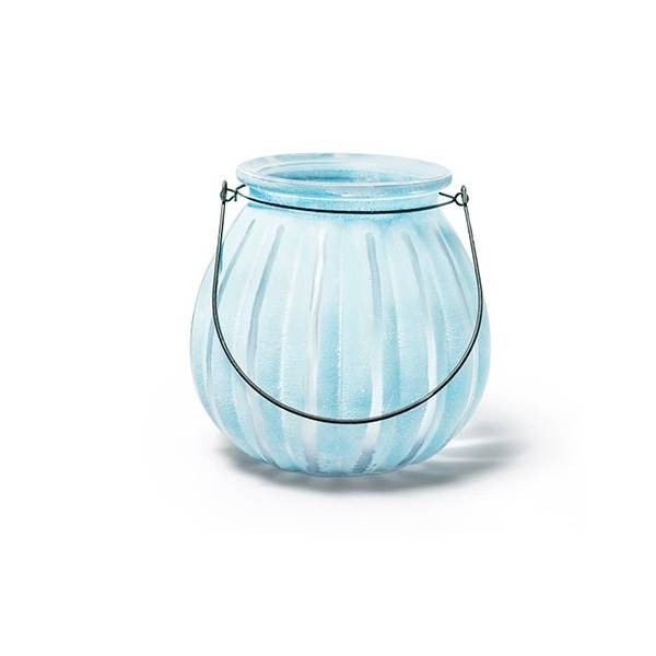 Laterne mit Henkel, CreaFlor | Jodeco 18cm H. | Leuchter Glas Schöner | Kerzenhalter 18cm blau Wohnen & Windlicht Home WA PUMPKIN | Laternen D